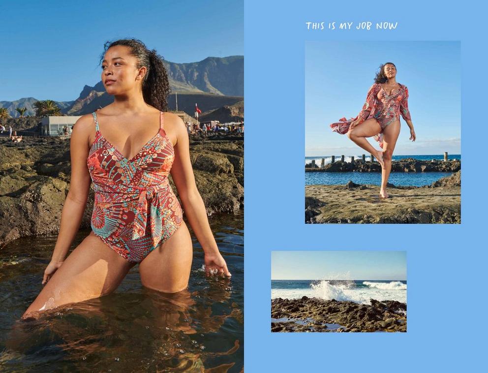 woman in swimsuit standing in water